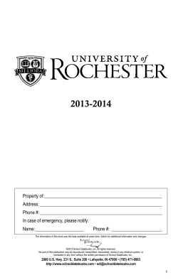 Parent Handbook - University of Rochester