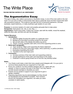 Argumentative Essay