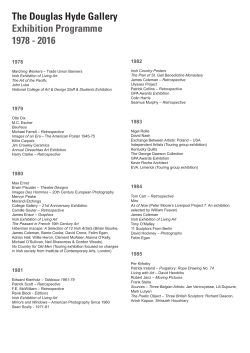 The Douglas Hyde Gallery Exhibition Programme 1978