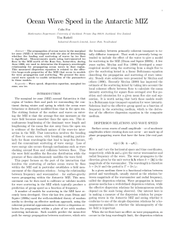 Ocean Wave Speed in the Antarctic MIZ