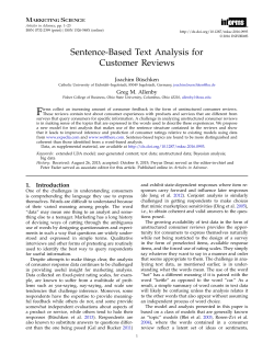 Allenby, G. (2016): Sentence-Based Text Analysis for Customer