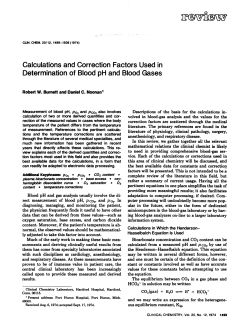 Calculations and Correction Factors Used in Determination of Blood