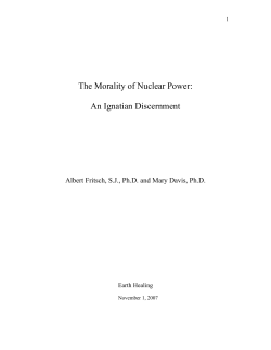 The Morality of Nuclear Power: An Ignatian