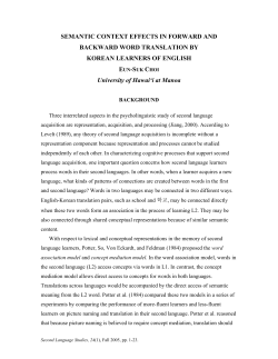 SEMANTIC CONTEXT EFFECTS IN FORWARD AND BACKWARD
