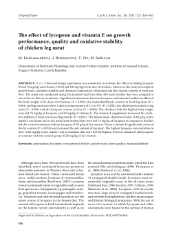 The effect of lycopene and vitamin E on growth performance, quality