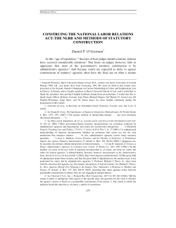 CONSTRUING THE NATIONAL LABOR RELATIONS ACT: THE