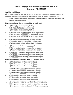 District Language Arts Common Assessment