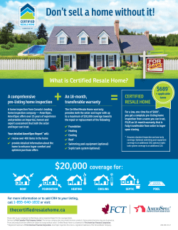 CRH Information Sheet - Certified Resale Home