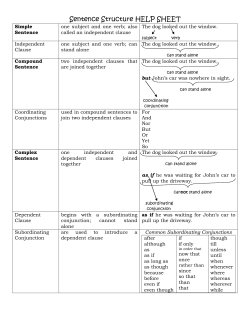 Sentence Structure CHEAT SHEET