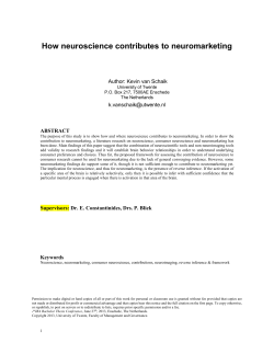 How neuroscience contributes to neuromarketing