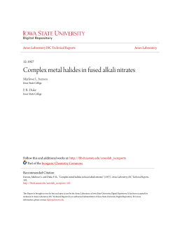 Complex metal halides in fused alkali nitrates
