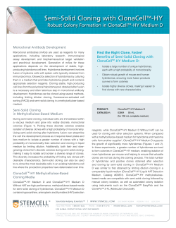 Semi-Solid Cloning with ClonaCell&trade;-HY