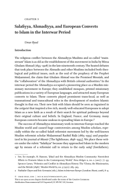 Salafiyya, Ahmadiyya, and European Converts to Islam in the