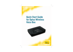 Quick Start Guide for Optus Wireless Voice Box