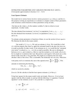 Estimating Parameters and Variance for One