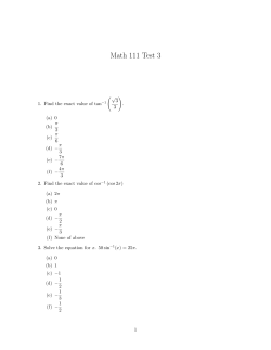 Math 111 Test 3 - BYU Math Department