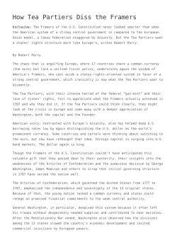 How Tea Partiers Diss the Framers