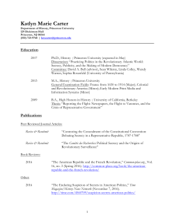 Curriculum Vitae - Princeton History Department