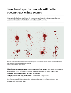 New blood spatter models will better reconstruct crime scenes