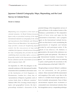 Japanese Colonial Cartography: Maps, Mapmaking
