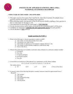institute of applied statistics, sri lanka national statistics olympiad