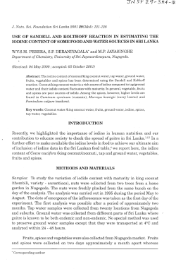 use of sandell and kolthoff reaction in estimating the iodine content