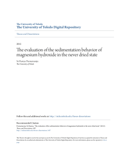 The evaluation of the sedimentation behavior of magnesium
