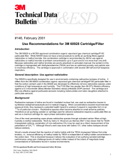 Use Recommendations for 3M 60928 Cartridge Technical Data