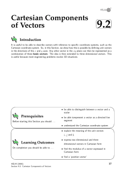 Cartesian Components of Vectors