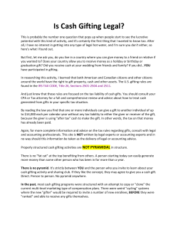 Is Cash Gifting Legal