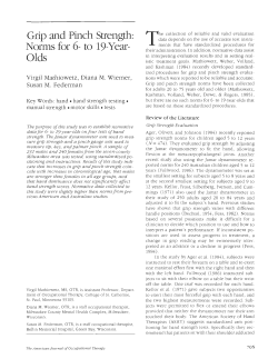 Grip and Pinch Strength Norms for 6-19 Year