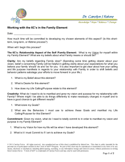 Working with the 6C`s in the Family Element