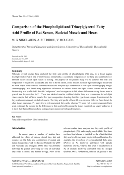 Comparison of the Phospholipid and Triacylglycerol