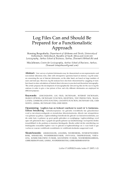 Log Files Can and Should Be Prepared for a Functionalistic Approach