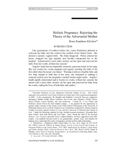 Holistic Pregnancy: Rejecting the Theory of the