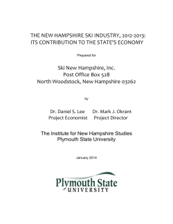 THE NEW HAMPSHIRE SKI INDUSTRY, 2012