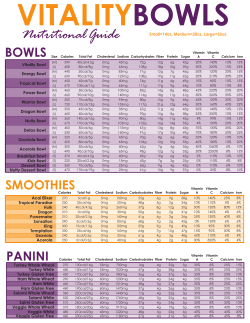 SMOOTHIES - Vitality Bowls