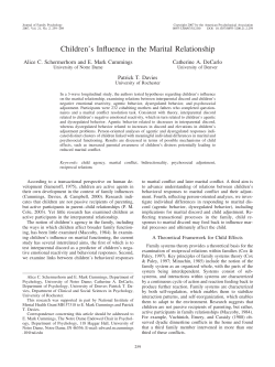 Children`s Influence in the Marital Relationship