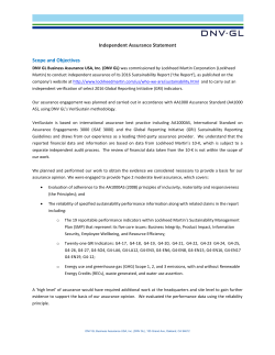 Independent Assurance Statement Scope and Objectives