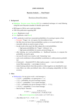 Bayesian spam filtering
