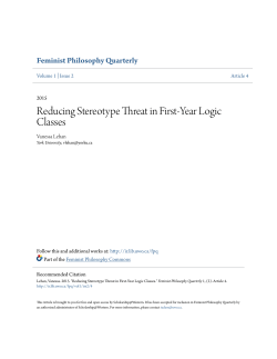 Reducing Stereotype Threat in First