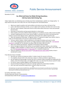 Ice, Wind and Snow Can Make Driving Hazardous. CAA has Some