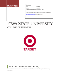 2015 Tentative Travel Plan