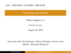 Factoring with Qutrits