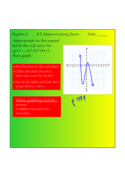 Approximate to the nearest tenth the real zeros for g(x) = -2x3