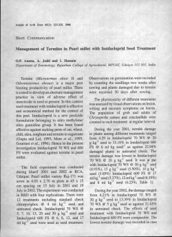 Management of Termites in Pearl millet with Imidacloprid Seed