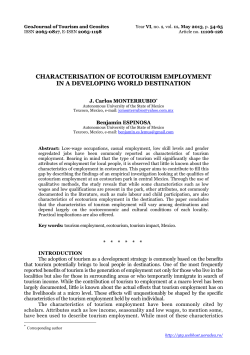 characterisation of ecotourism employment in a developing world