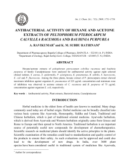 antibacterial activity of hexane and acetone extracts of peltophorum