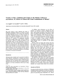Toxicity of zinc, cadmium and copper to the shrimp <Emphasis Type