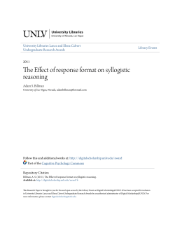 The Effect of response format on syllogistic reasoning